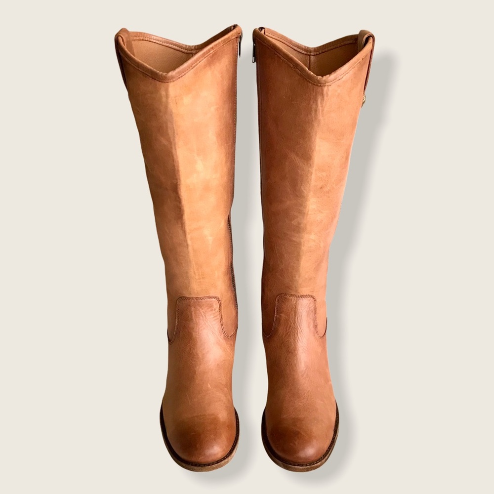 Frye Melissa Button Cognac Leather Casual TallBoot - Picture 10 of 16